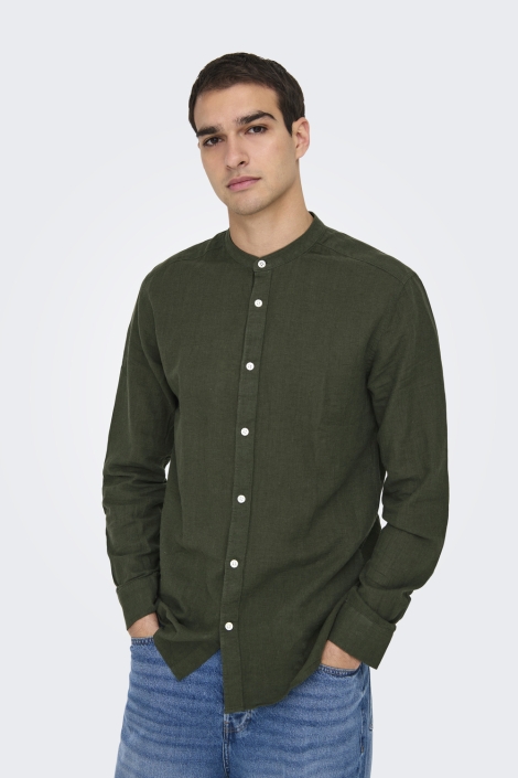 Only & Sons onscaiden life ls solid linen mao n