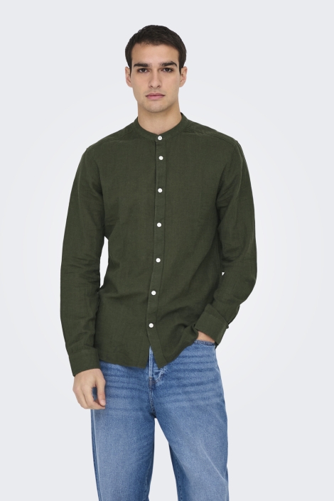 Only & Sons onscaiden life ls solid linen mao n