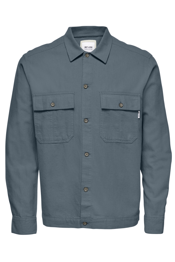 ONSKENNET LS LINEN OVERSHIRT NOOS 22019758 STORMY WHEATER