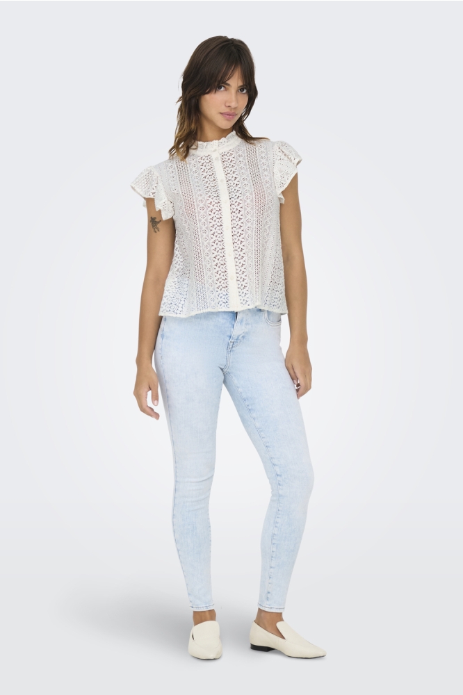 ONLGABINA CAP SLEEVE TOP WVN 15335251 Cloud Dancer