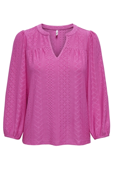 Only Blouse ONLSANDRA L/S SPLIT TOP JRS 15293379 FUCHSIA FEDORA