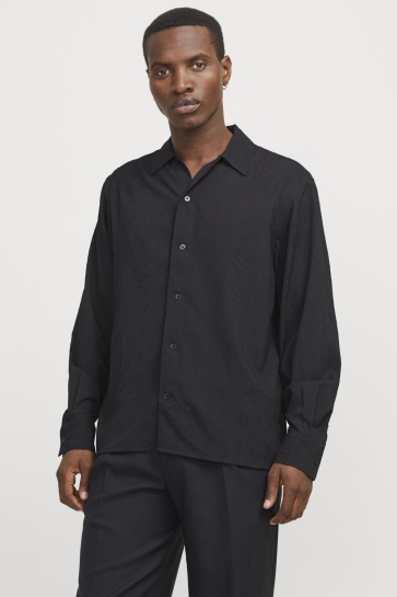 Jack & Jones Overhemd JPRBLATREND JACQUARD L/S SHIRT STYD 12278765 BLACK