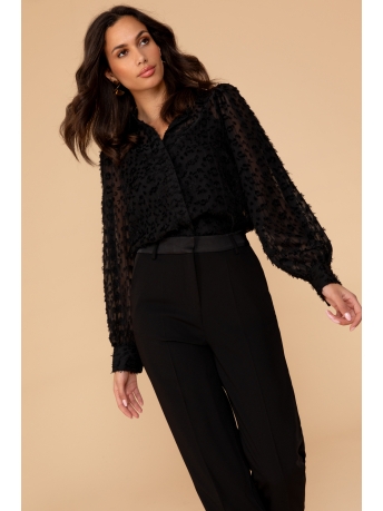 Freebird Blouse BENDA WV HAIRY JAQUARD 24 4 26 Black