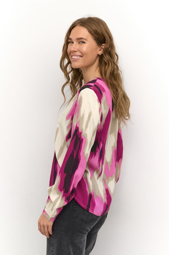 KABEATHE BLOUSE 10508895 106682 PINK ABSTRACT PRINT