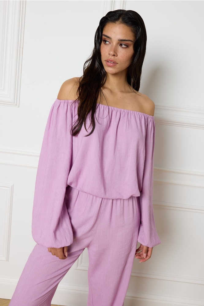 MILAS WOVEN OFFSHOULDER BLOUSE R2406940566 800 LILAC