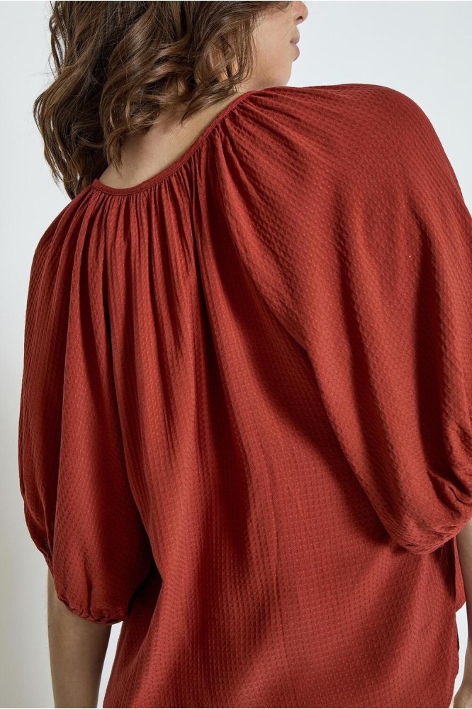 BABRO WIDE SLEEVE TOP PC7910 4086 RED OCHRE