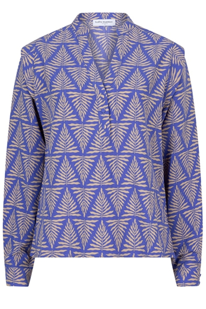 BLOUSE SOPHIE QB04 807 zigzag leaves print