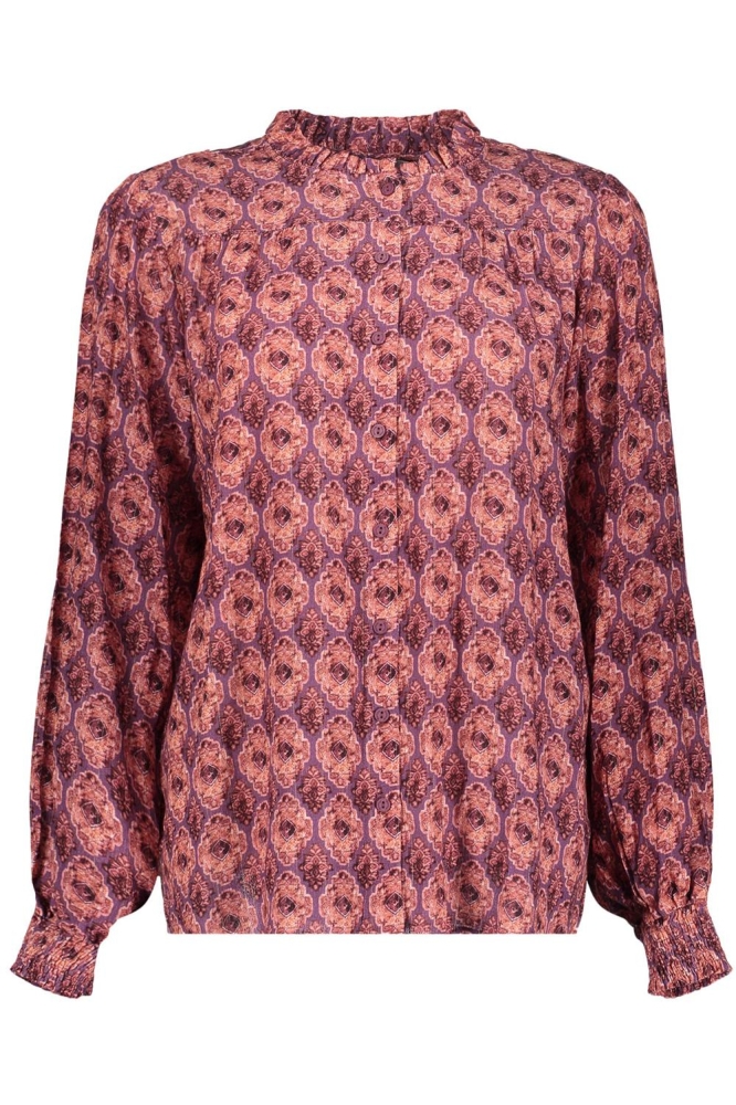 KLEURRIJKE BLOUSE MET IKAT PRINT 43698 20 000330 MAUVE/PINK