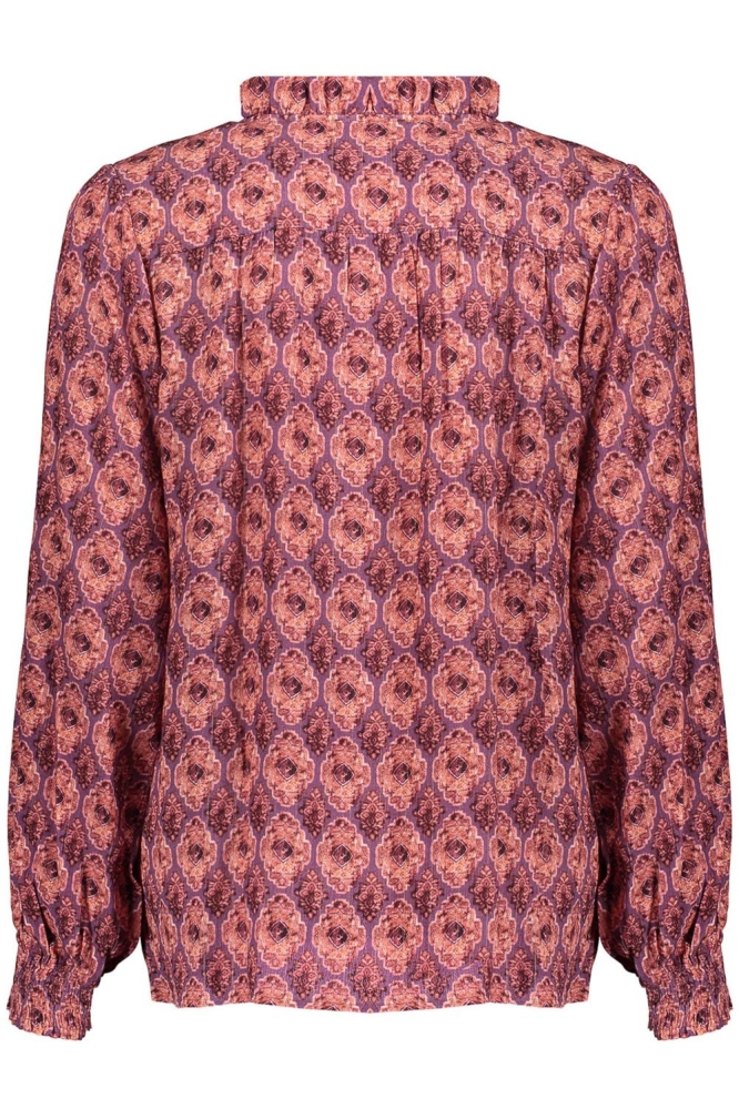 KLEURRIJKE BLOUSE MET IKAT PRINT 43698 20 000330 MAUVE/PINK