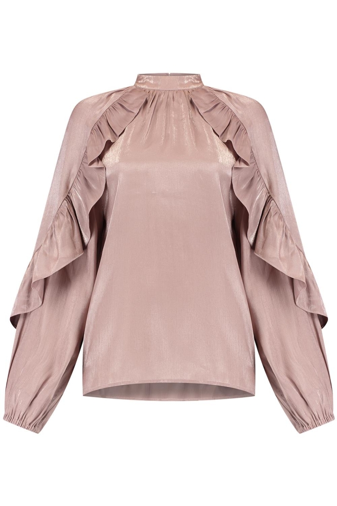 ELLA BLOUSE SHINY NUDE