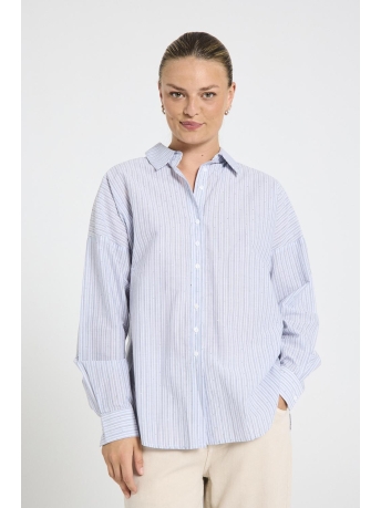 Freequent Blouse FQFELINE SHIRT 205215 CHAMBRAY BLUE W. OFF WHITE