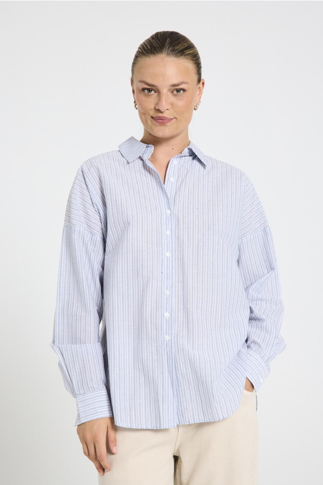 FQFELINE SHIRT 205215 CHAMBRAY BLUE W. OFF WHITE