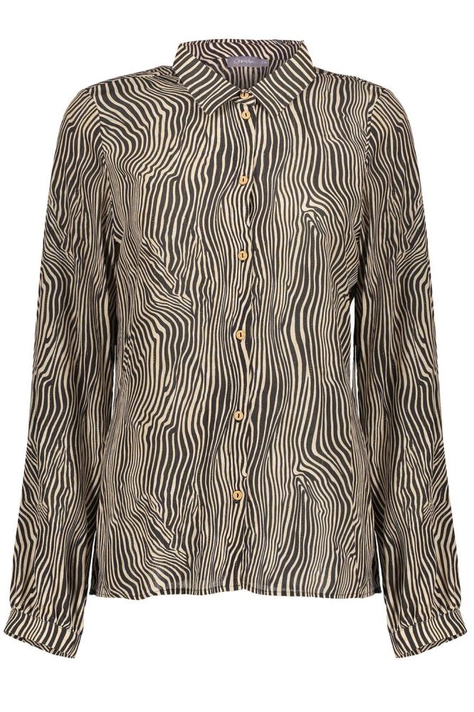 BLOUSE MET ZEBRAPRINT 43669 20 Off-White/Black