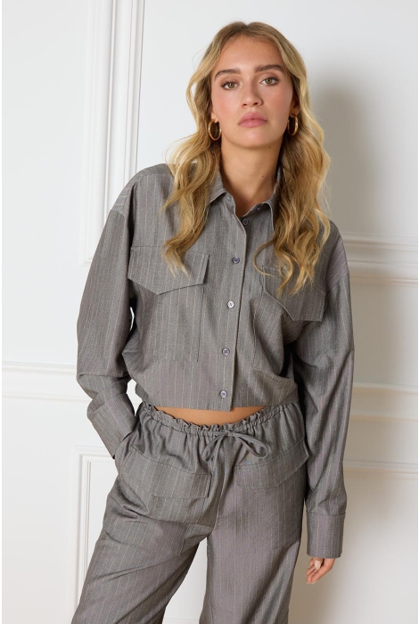 Refined Department ladies woven grey blouse