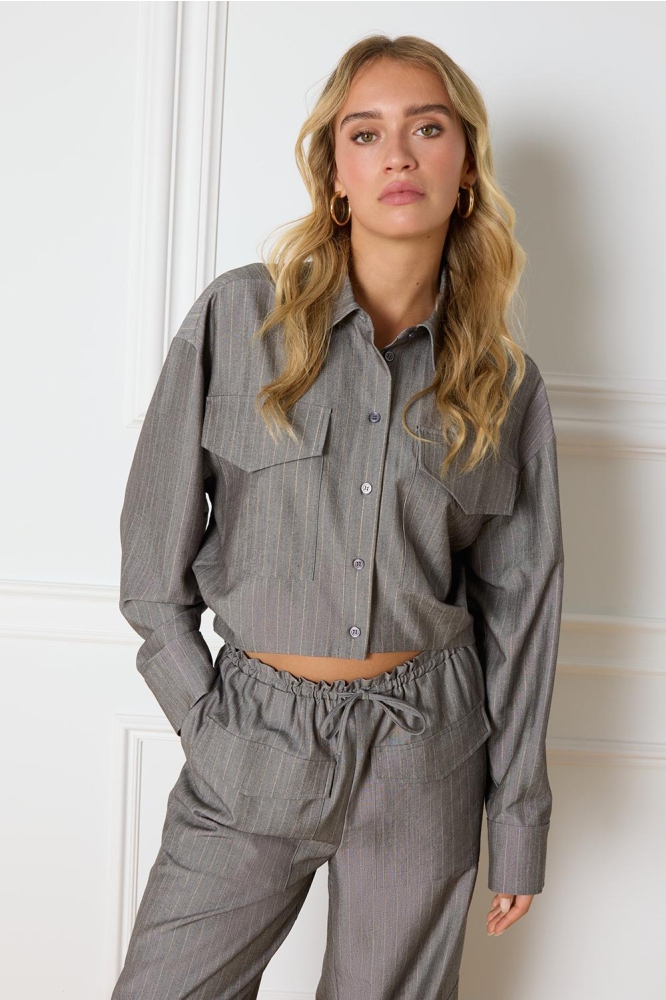 LYLOE LADIES WOVEN GREY BLOUSE R2408879470 997 LIGHT GREY