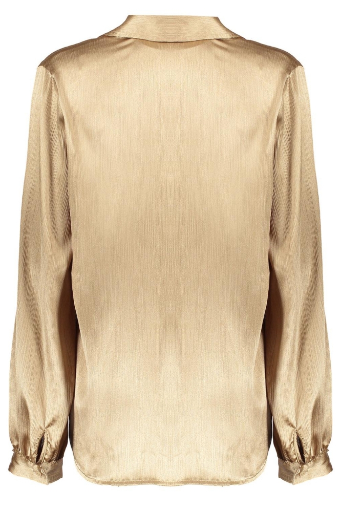 SATIN TOP MET V HALS 43540 14 SAND