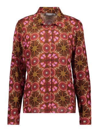 Geisha Blouse BLOUSE MET PRINT 43682 20 Fuchsia/Camel