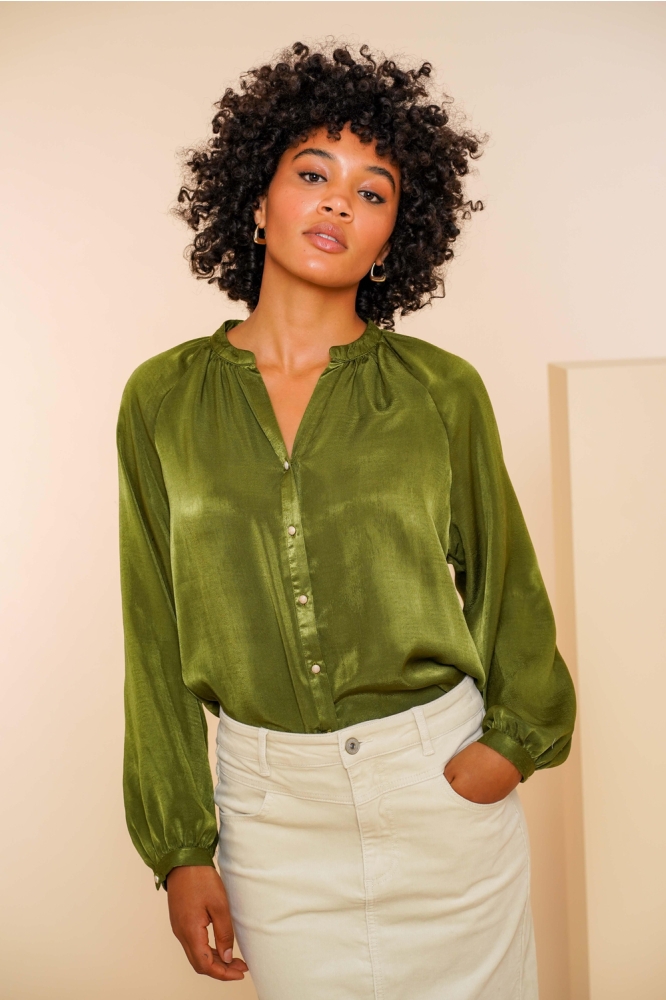 SILKY LOOK BLOUSE 43557 21 Green