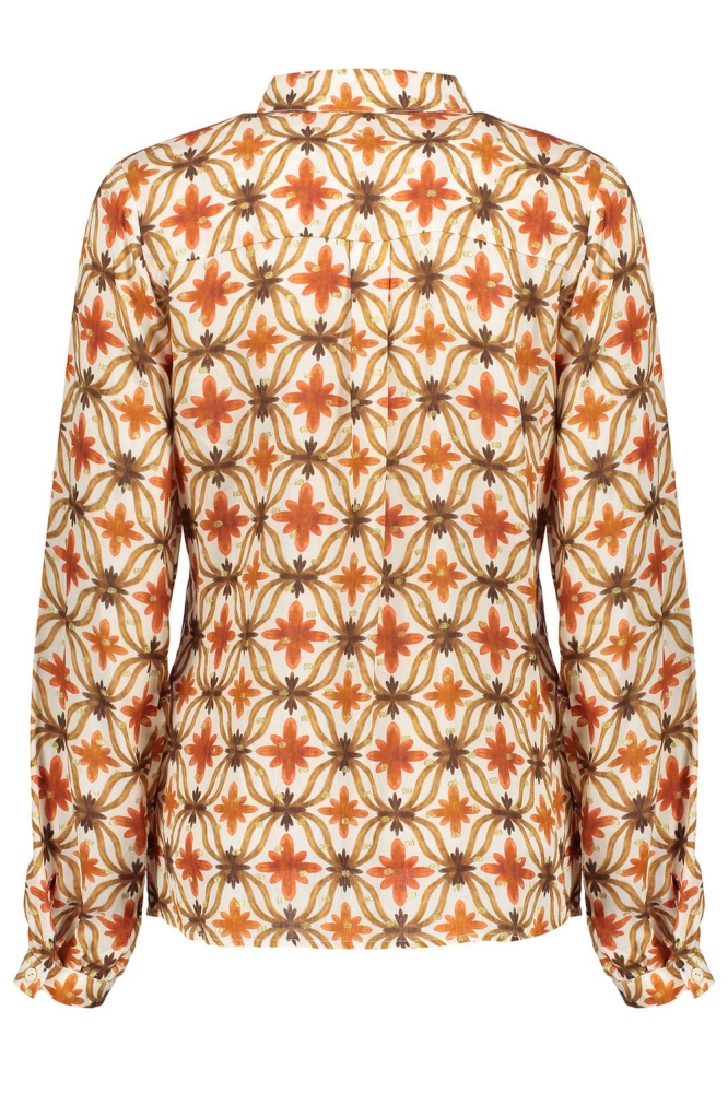 BLOUSE MET BLOEMENPRINT EN LUREX 43697 20 10 off-white/brick