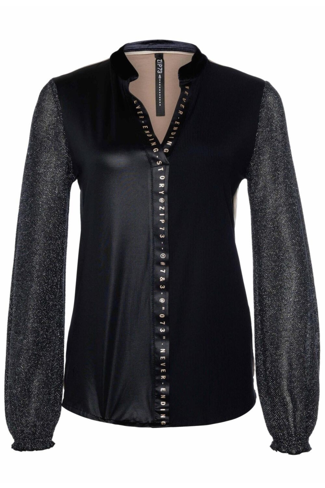 TOP NEVER END GLITTER 631 01 009 009 BLACK CHAMPAGNE