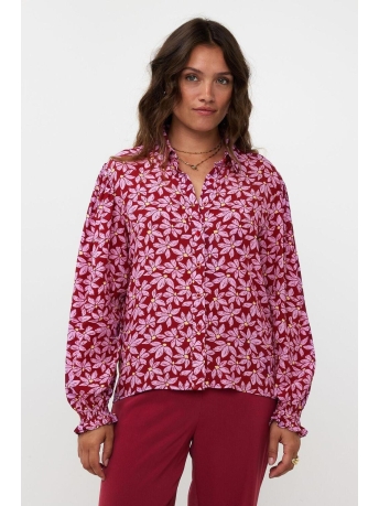 Ydence Blouse BLOUSE ALYSSA FS2425 WINE RED/LILAC FLOWER