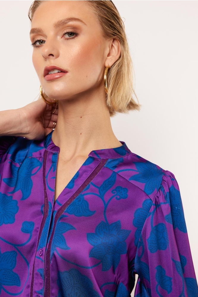 RORY BLOUSE 24WQF12 GRAPE PURPLE/BLUE QUARTZ