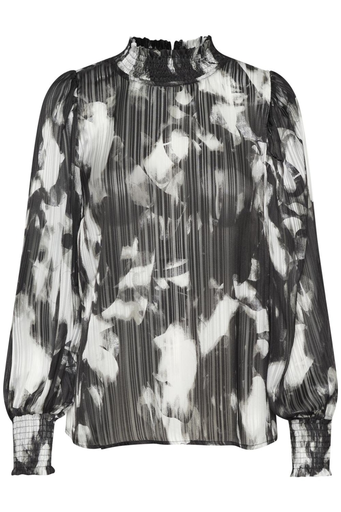 KALIFE BLOUSE 10509201 106593 BLACK/GREY BLURRY GRAPHIC