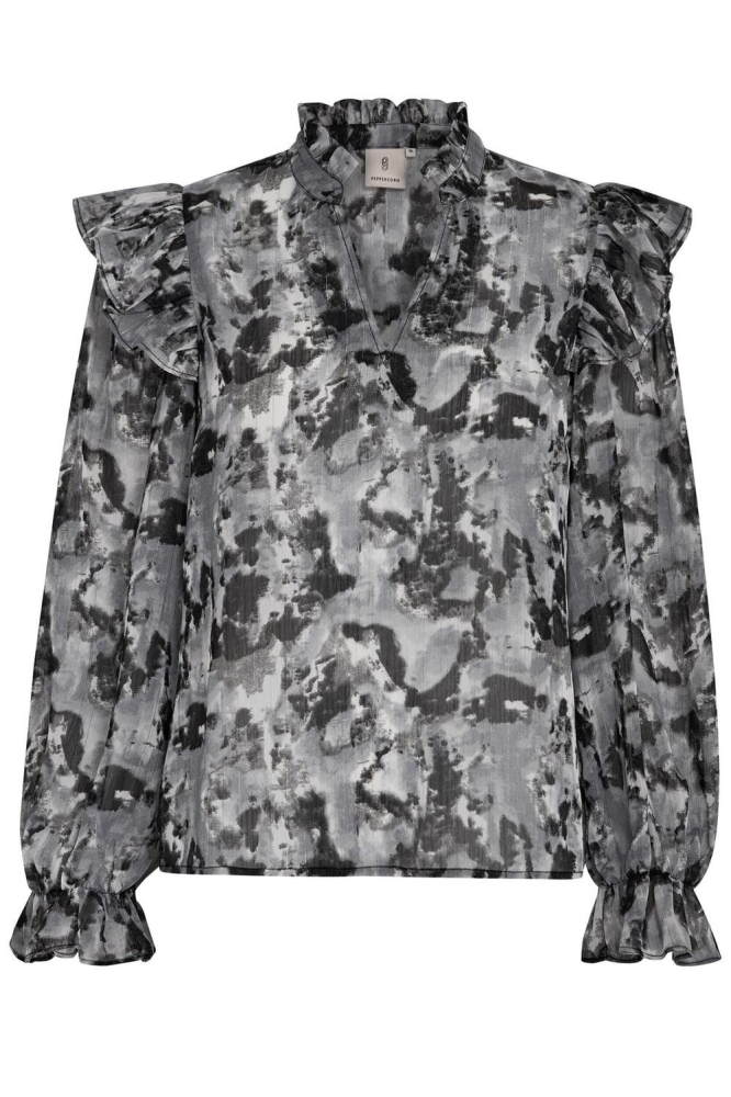 ELEANOR PRINTED BLOUSE PC8137 526P LIMESTONE GRAY PRINT