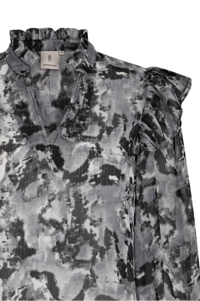 ELEANOR PRINTED BLOUSE PC8137 526P LIMESTONE GRAY PRINT