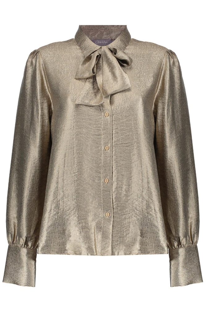 GLIMMENDE BLOUSE MET STRIKDETAIL 43850 32 000025 GOLD