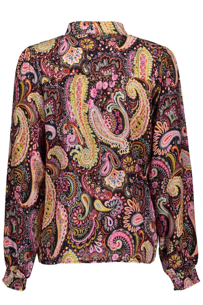 KLEURRIJKE BLOUSE MET PAISLEYPRINT 43949 20 000999 BLACK/FUCHSIA