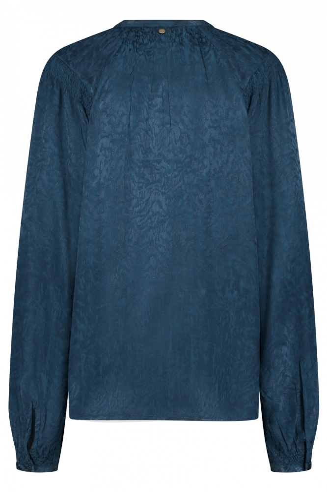 SKY BLOUSE OW24 21 2306 Tempting teal wavy