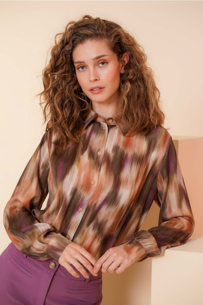 KLEURRIJKE BLOUSE 43668 20 330 mauve/sand