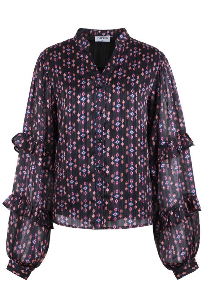 LONDYN BLOUSE 24WQF04 001218 BLACK/LIPGLOSS