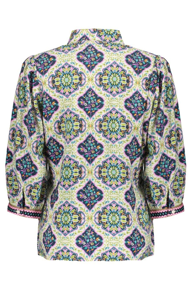 BLOUSE MET BLOEMENPATROON 53220 20 000675 Navy/Green