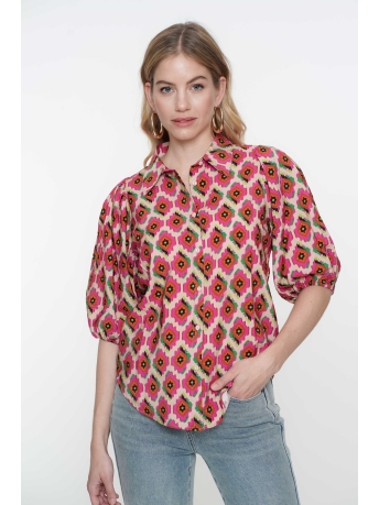 Geisha Blouse BLOUSE MET GRAFISCH PATROON 53258 20 000420 Pink/Mint