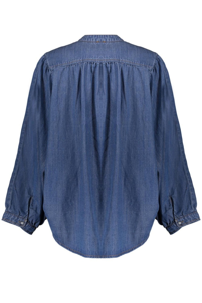 BLOUSE WIJDE MOUWEN 53013 10 827 MID BLUE DENIM