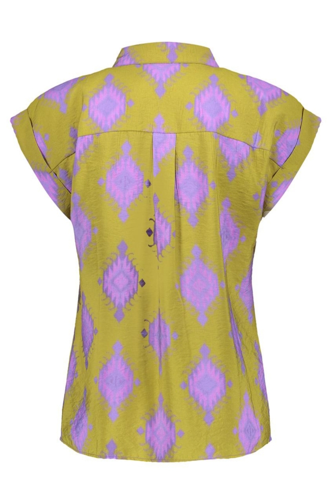 S S BLOUSE AZTEK PRINT 53210 20 000530 Green/Purple