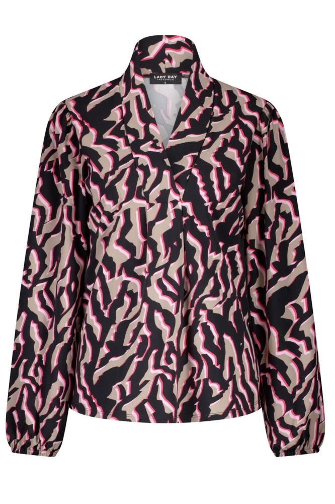 NAOMI LS BLOUSE L24 396 2327 ZEBRA PRINT