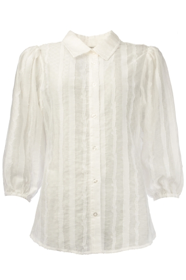 NED Blouse MAYLIERA 3 4 RMJ AUSBRENNER STRI 25S2 U290 01 00 optical white