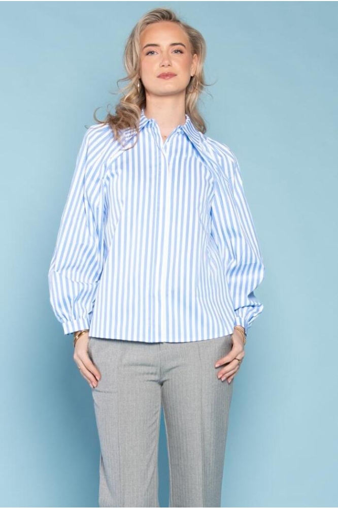 LEXIE COT POL STRIPE 25S P306 01 308 BLUE