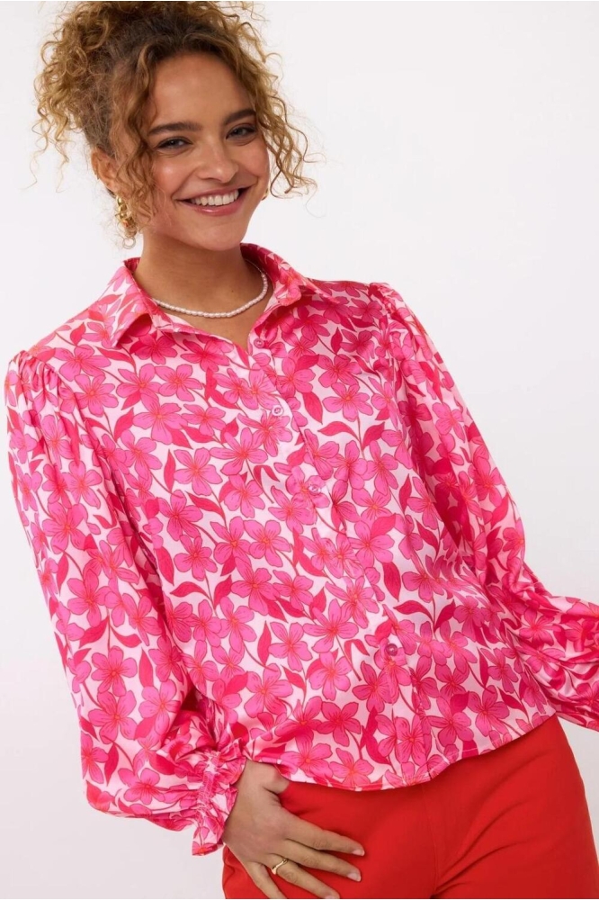 BLOUSE ALYSSA SS2551 1011 PINK FLOWER