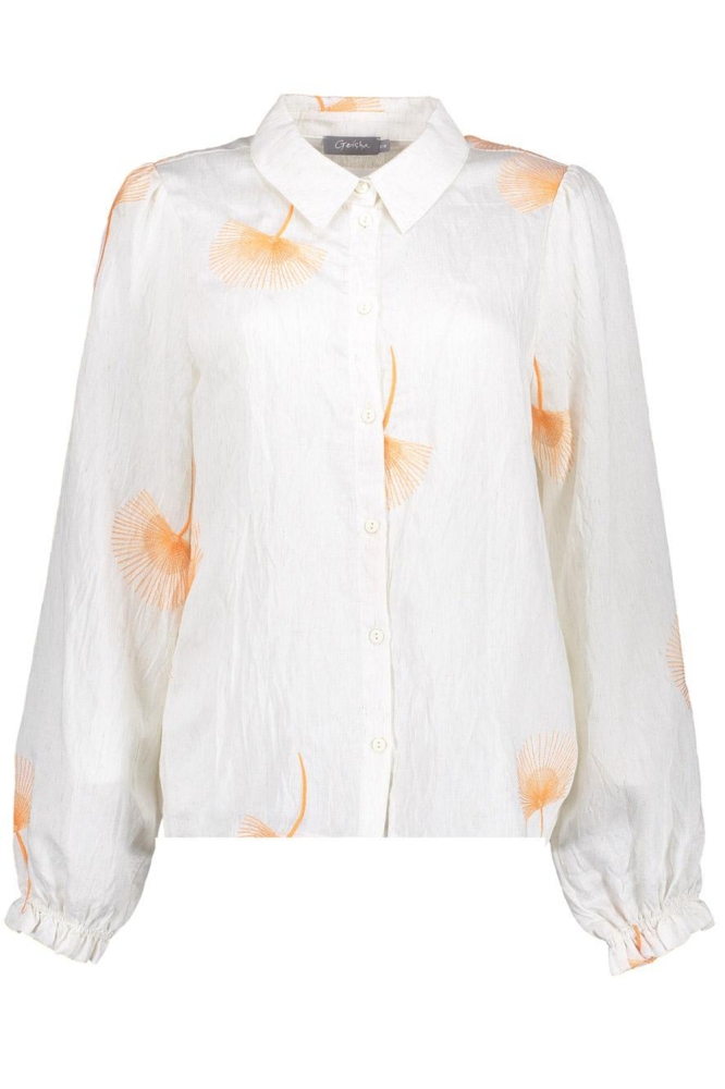 BLOUSE MET GRAFISCH PATROON 53223 20 Sand/Orange