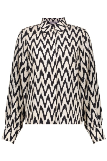 Geisha Blouse ZIGZAG BLOUSE 53163 70 Black/Off white