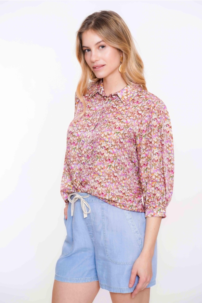 KLEURRIJKE BUTTERFLY BLOUSE 53266 20 Yellow/Lilac