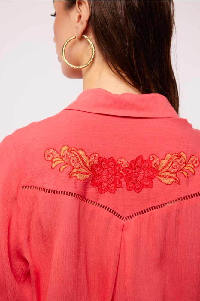 ADALYN BLOUSE 25ZQF07 227 SUNKISSED CORAL