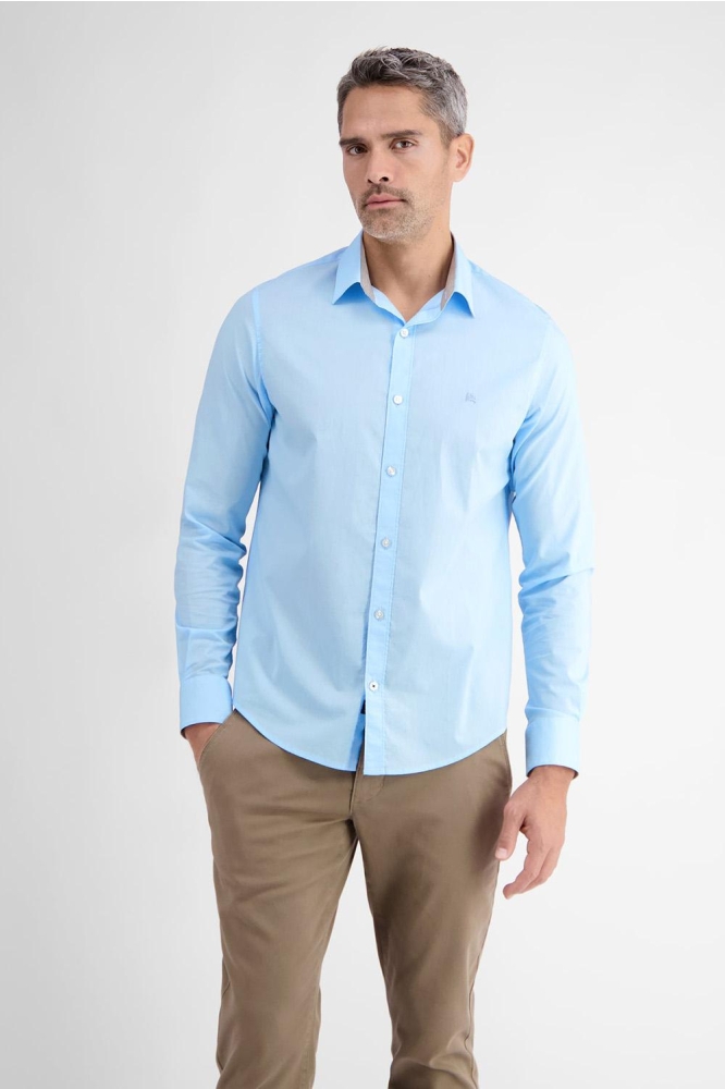 POPLIN OVERHEMD 2001050 402 Sky Blue