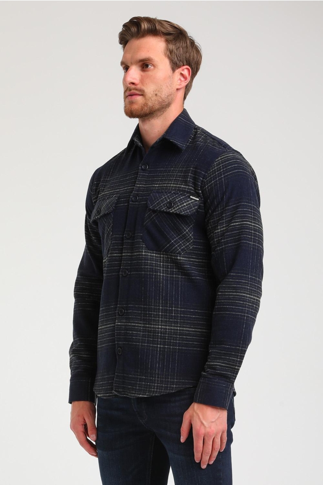 FLANNEL GERUITEN OVERHEMD 334736 301 Navy