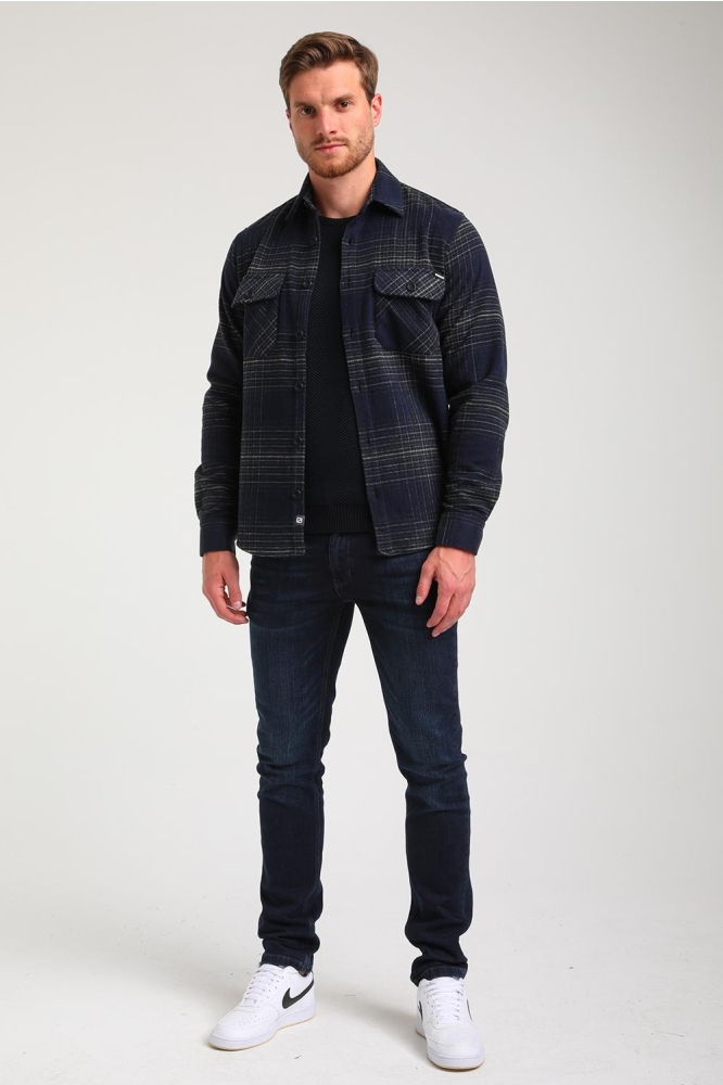 FLANNEL GERUITEN OVERHEMD 334736 301 Navy