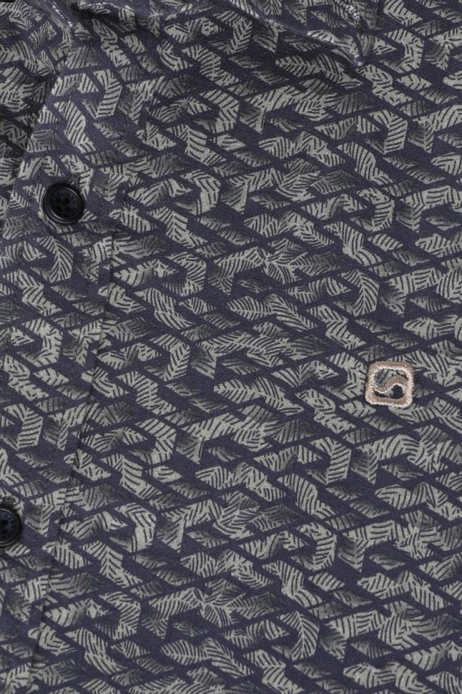 OVERHEMD MET GEOMETRISCH PATROON 334752 301 navy